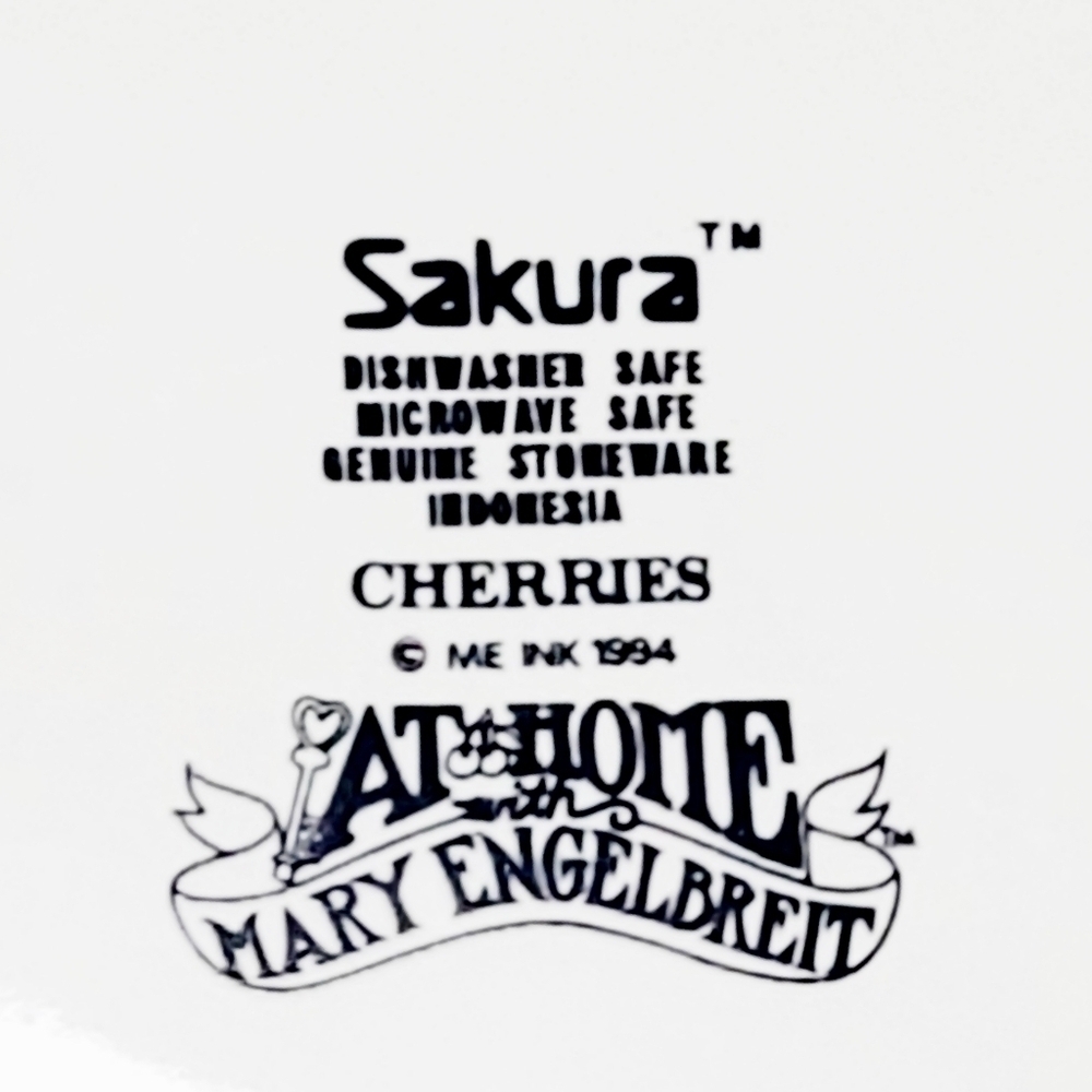 1994 Mary Engelbreit Sakura cherries 11" dinner plate - Picture 2 of 6